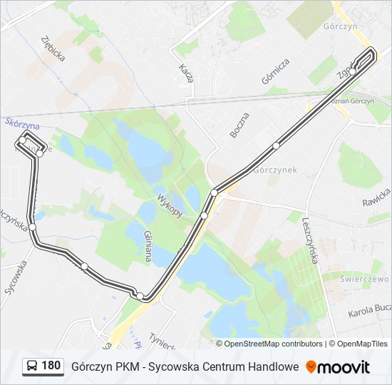 180 bus Line Map