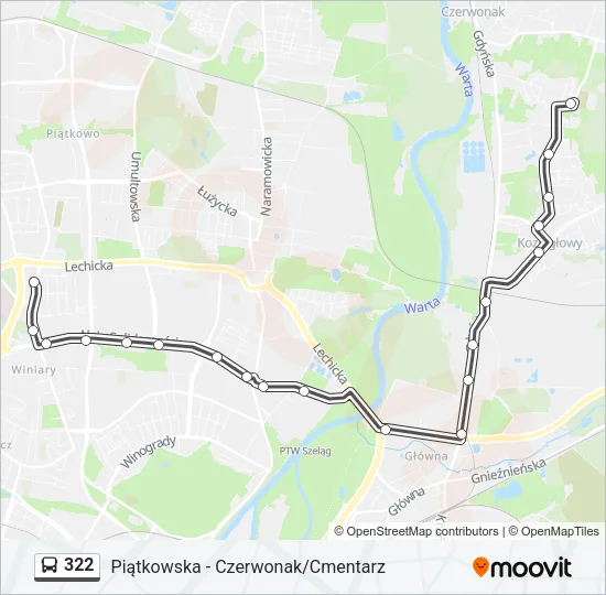 Автобус 322: карта маршрута