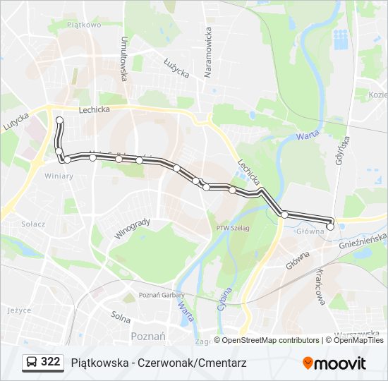 322 bus Line Map