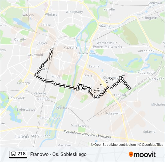 218 bus Line Map