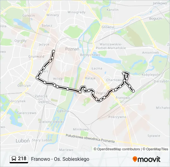 218 Bus Line Map