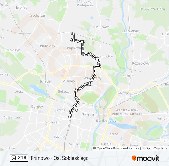 218 bus Line Map