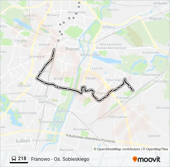 218 Bus Line Map