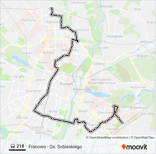 218 Bus Line Map