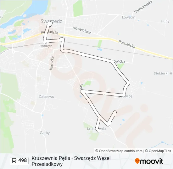 Автобус 498: карта маршрута