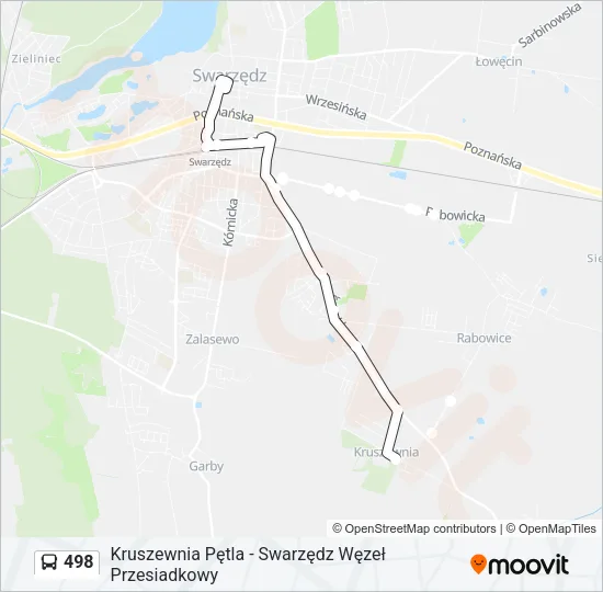 Автобус 498: карта маршрута
