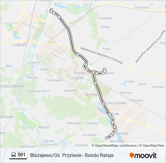 501 bus Line Map