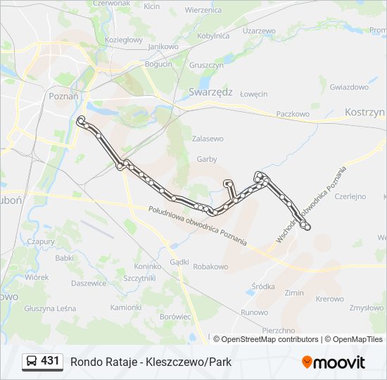 431 bus Line Map