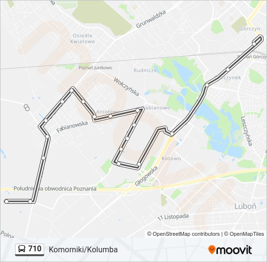 710 bus Line Map