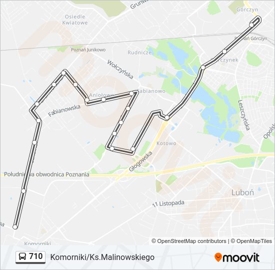 710 bus Line Map