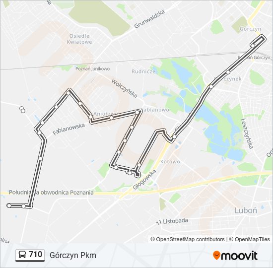 710 bus Line Map