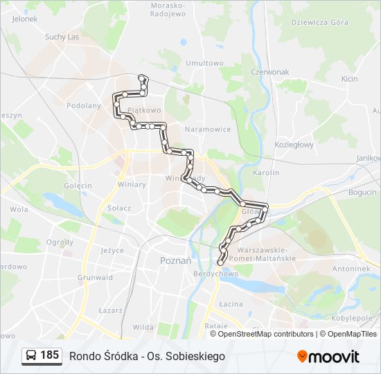 185 bus Line Map