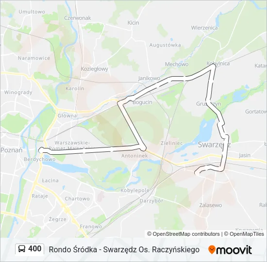 Автобус 400: карта маршрута