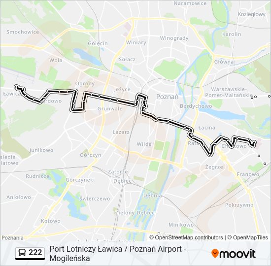 222 bus Line Map