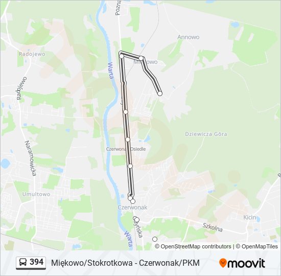 394 bus Line Map