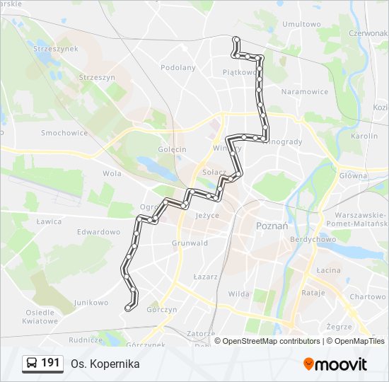 191 bus Line Map