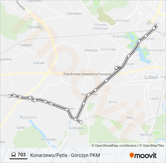 703 bus Line Map