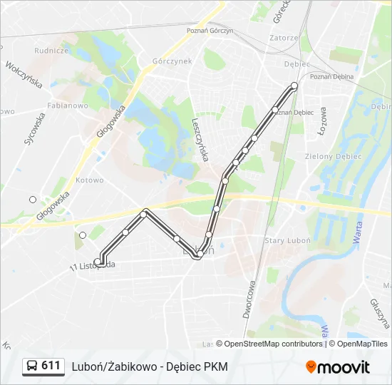 611 Bus Line Map