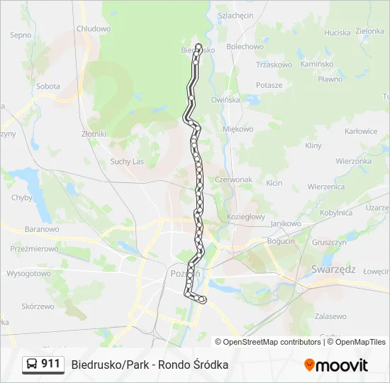 Автобус 911: карта маршрута
