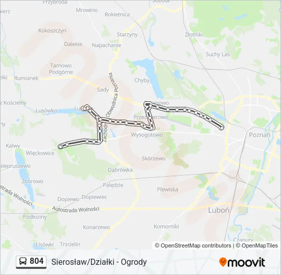 Автобус 804: карта маршрута