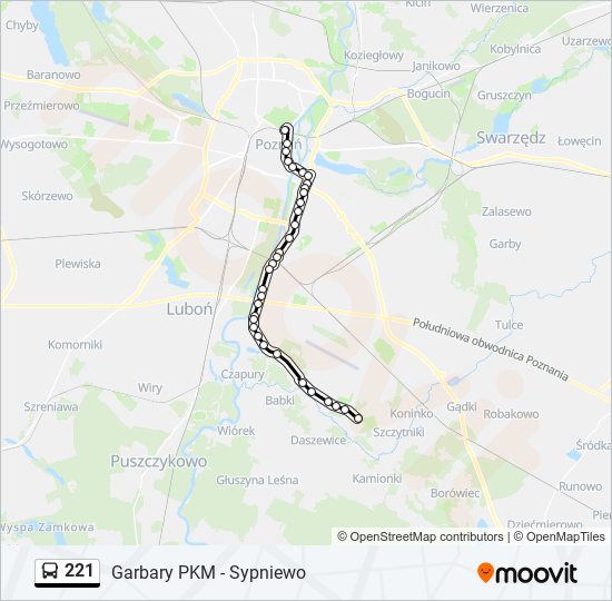 221 bus Line Map