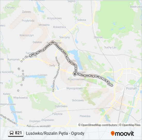 821 bus Line Map