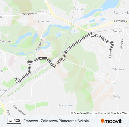 425 bus Line Map