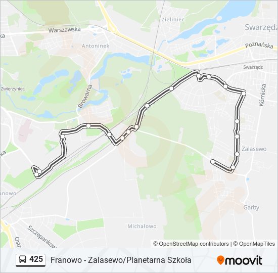 425 bus Line Map