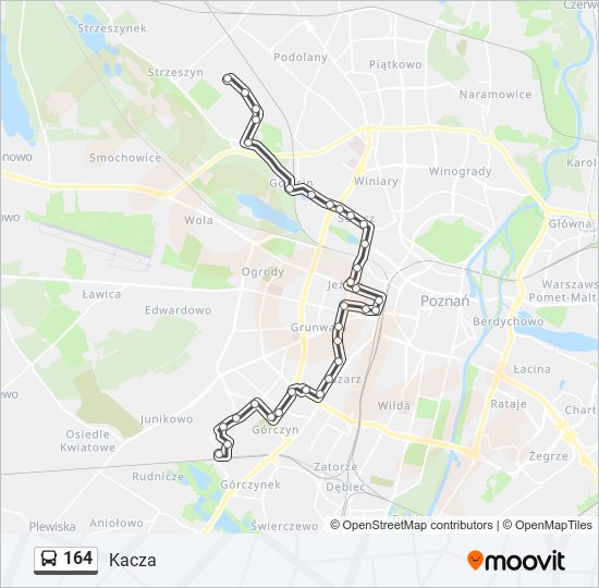 164 bus Line Map