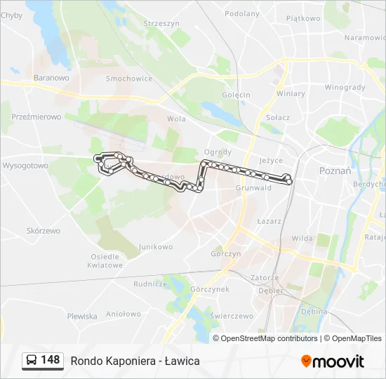 Автобус 148: карта маршрута