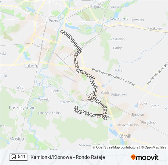 511 bus Line Map