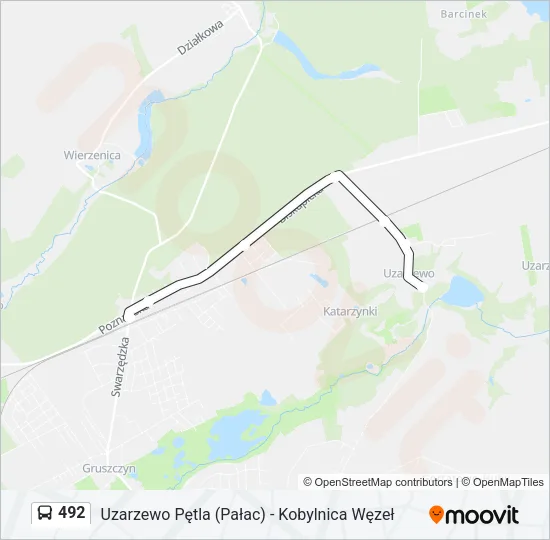 Автобус 492: карта маршрута