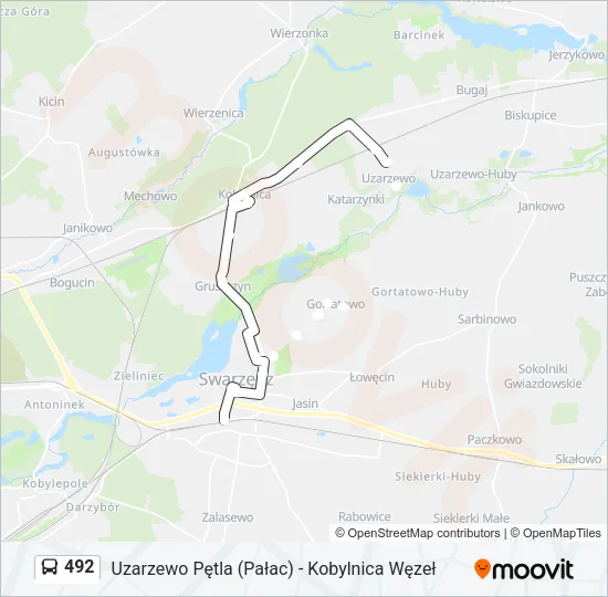 Автобус 492: карта маршрута
