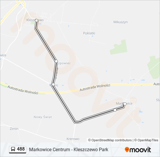 488 bus Line Map