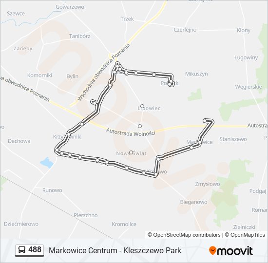 488 bus Line Map