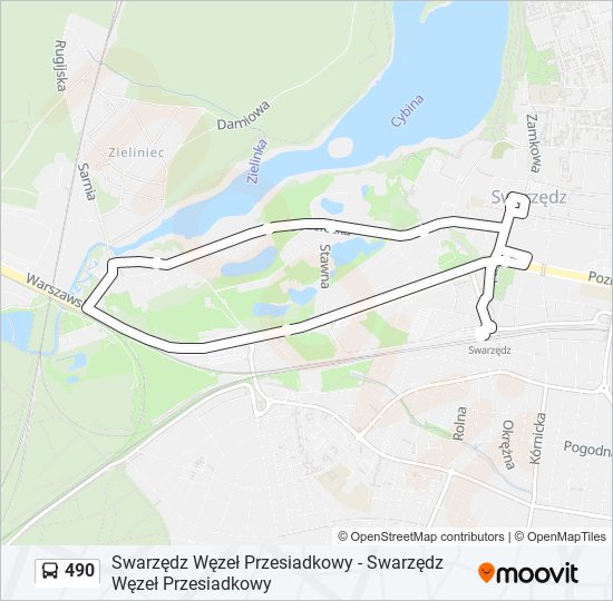 490 bus Line Map