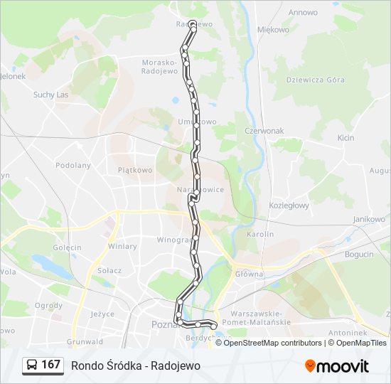 167 bus Line Map