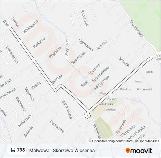 798 bus Line Map