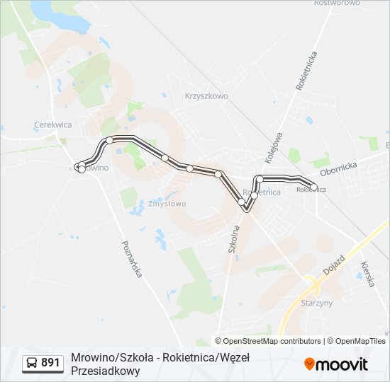 891 bus Line Map