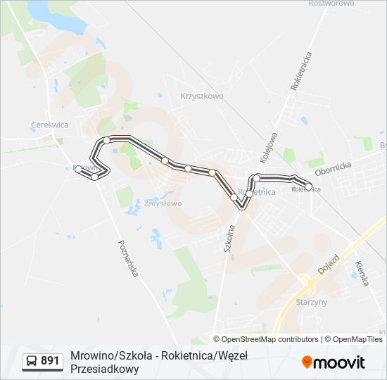 891 bus Line Map