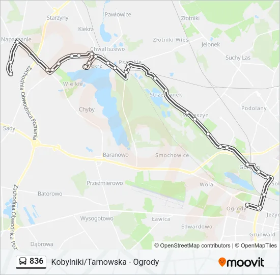 Автобус 836: карта маршрута