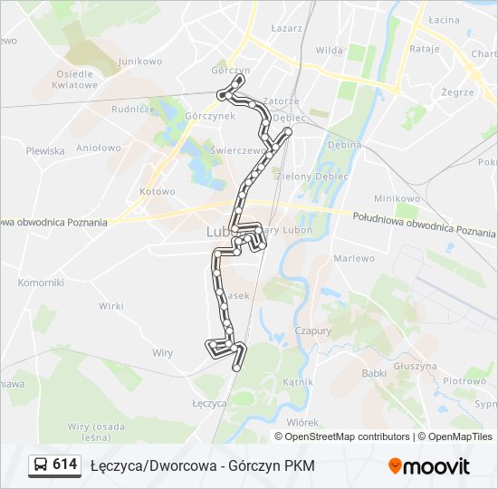 614 bus Line Map