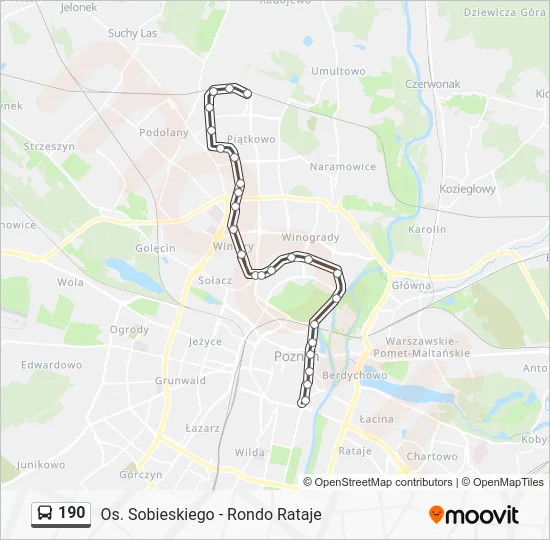 Автобус 190: карта маршрута