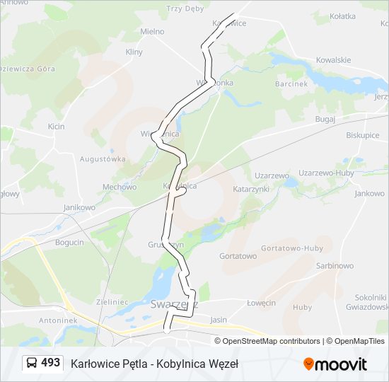 493 bus Line Map