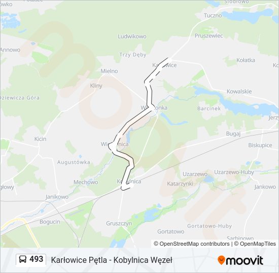 493 bus Line Map