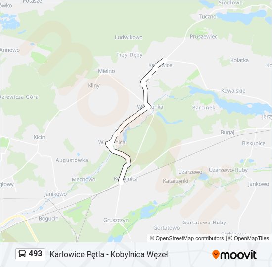 493 bus Line Map