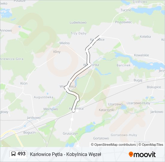 493 bus Line Map