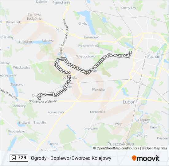 729 bus Line Map