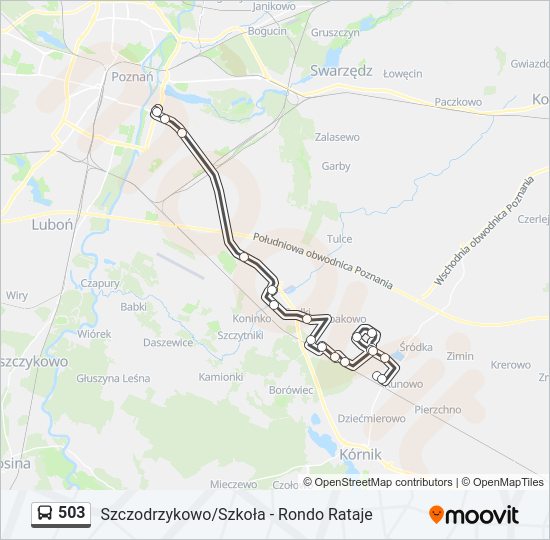 503 bus Line Map