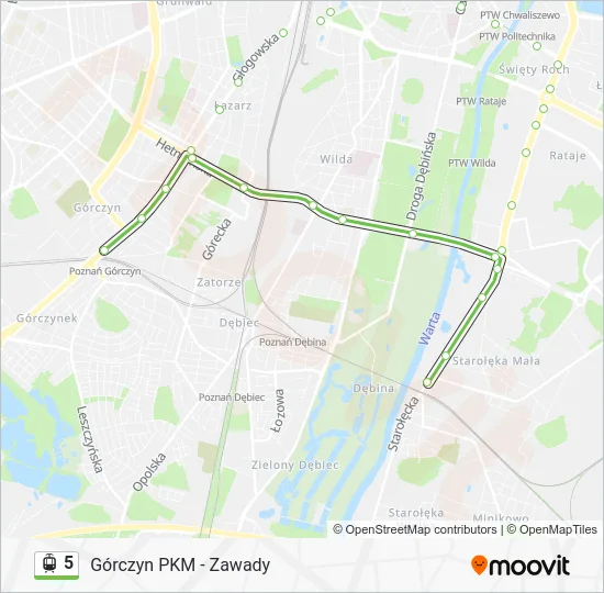 Трамвай 5: карта маршрута